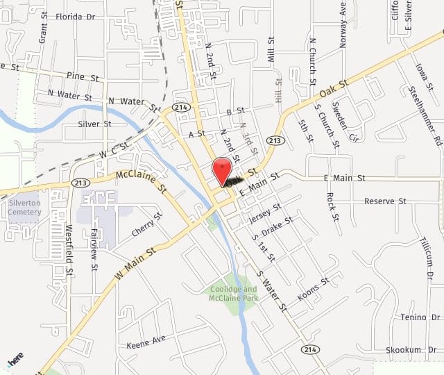 Location Map: 214 Oak St. Silverton, OR 97381