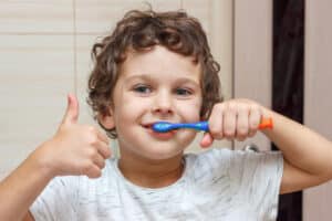 Cute,Little,Boy,Is,Brushing,His,Teeth,With,Toothbrush,And